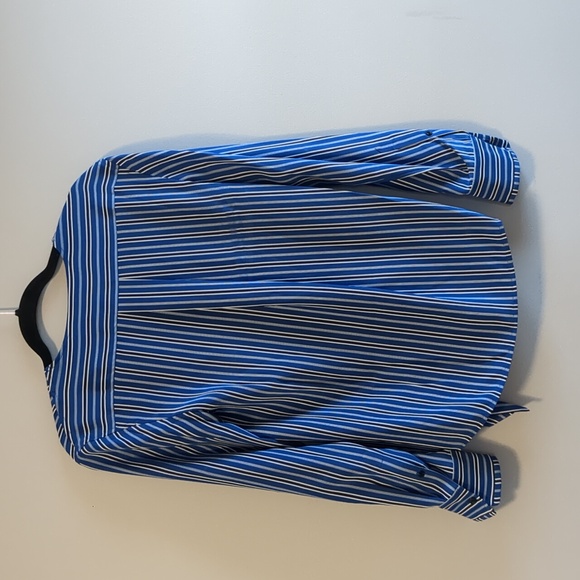 RAG & BONE Silk Felix Stripe Silk Blouse with Popover Waist Tie - S - Picture 6 of 8